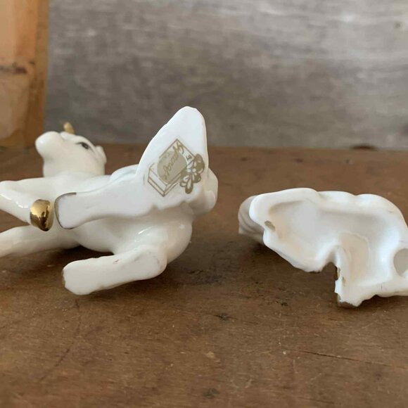Vintage Giftcraft 18k Gold and Porcelain Little Unicorns | Vintage & Preserved - Picture 5 of 5